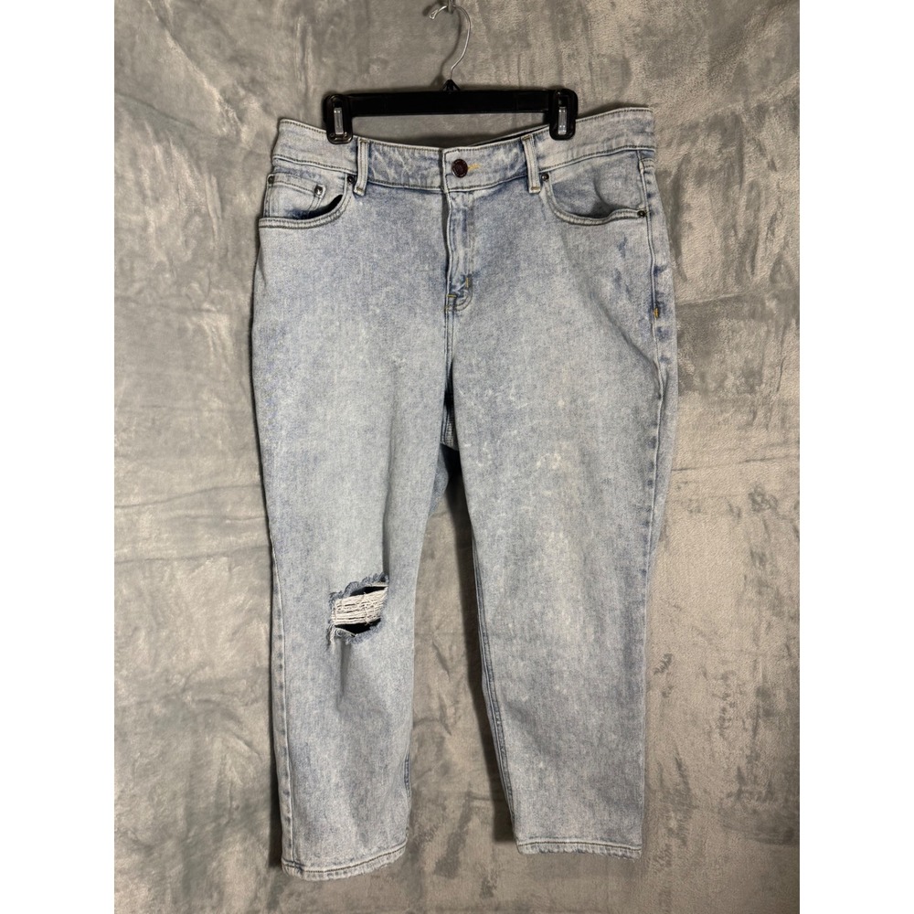 Lane Bryant Flex Magic Waistband High Rise‎ Straight Distressed Jeans plus 16